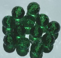 12 20mm Acrylic Faceted Kelly Green